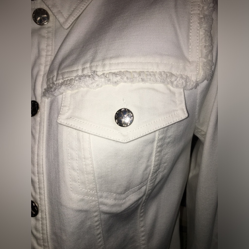 Trina Turk White Denim Jean Jacket - Picture 5 of 11